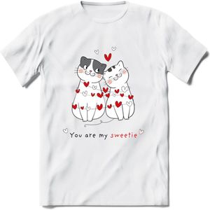 You Are My Sweety - Valentijn T-Shirt | Grappig Valentijnsdag Cadeautje voor Hem en Haar | Dames - Heren - Unisex | Kleding Cadeau | - Wit - L