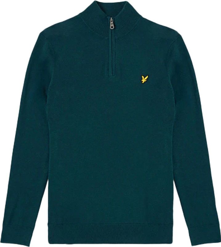 Lyle & Scott katoenen 1/4 ritstrui - blauw