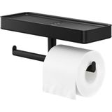 Tiger Carv - Toiletrolhouder - Wc rolhouder met planchet - Zonder boren met TigerFix (apart verkrijgbaar) - Zwart