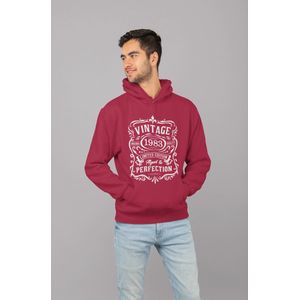 1983 Jaar Rood Hodie - Maat M - Vintage Aged To Perfection - Verjaardagscadeau - Limited Edition