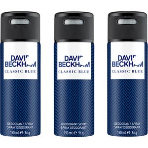 David Beckham - Classic Blue Deodorant Spray 3 x 150 ml