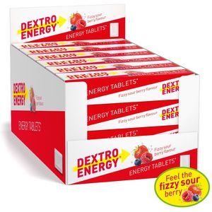 Dextro Energy Fizzy Sour Berry - 24 x 14 stuks - Druivensuiker Tabletten - Dextrose - Snelle Suikers - Extra Zuur + Fizzy effect