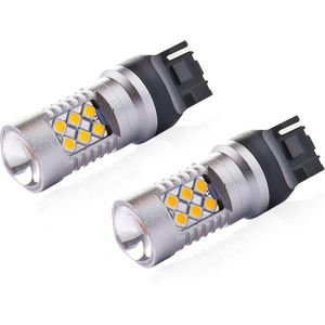 AMiO - LED CANBUS 3030 24SMD T20 7440 WY21W - Oranje - 12V/24V