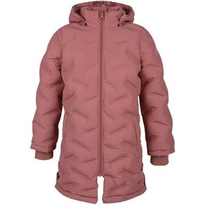 Minymo - Gewatteerde winterjas voor meisjes - Effen - Verwelkte roos - maat 128cm