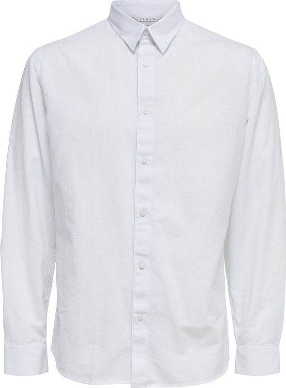 SELECTED HOMME SLHSLIMNEW-LINEN SHIRT LS CLASSIC W Heren - Maat L