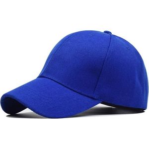 Baseball cap - 6 panelen - Kobaltblauw - Pet - Katoen - Baseballcap - Verstelbaar - Unisex - Petten - Cap