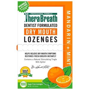 TheraBreath Dry Mouth Mint Lozenges - Pastilles tegen een droge mond en een vieze mondsmaak - 100 stuks