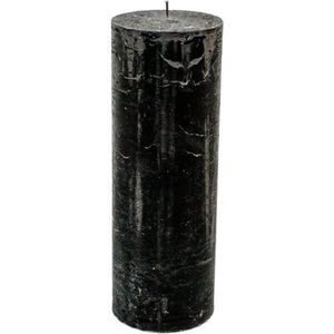 Stompkaars - zwart - 7x20cm - parafine - set van 2
