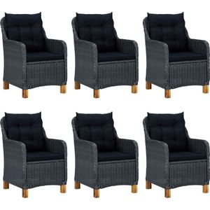 vidaXL Tuinset - 7-delig - Massief Acaciahout - Donkergrijs Tuin Set - Acacia Hout - Eetkamerset - Buitentijd - Terras Meubilair