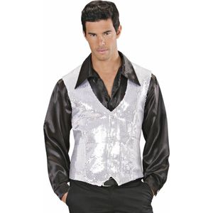 Pailletten Vest Man Zilver | M