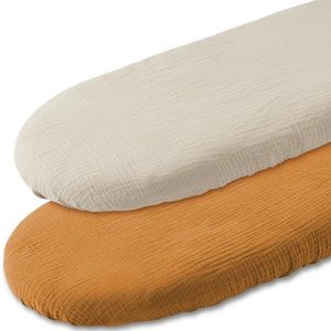 Getailleerd laken - 2 stuks - M - 71*135CM - Gekreukt kinderlaken - Volledige hoes voor kinderbedje - Ademend kinderlaken - Wieglaken - Zacht en ademend - Geschikt voor wiegjes, ledikantjes en ovale manden - Matrashoes