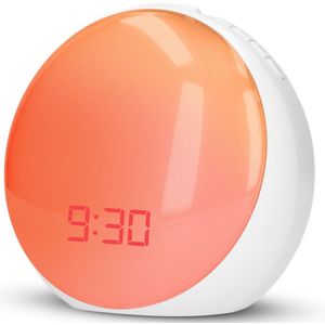 Wekker en Wake Up Light - Wekkerradio - Klok - Digitale wekker - Nachtlamp - Dim Display - Dubbel alarm - Usb Poort - Bat Backup