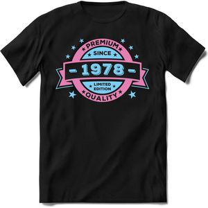 1978 Premium Quality | Feest Kado T-Shirt Heren - Dames | Licht Roze - Licht Blauw | Perfect Verjaardag Cadeau Shirt | Grappige Spreuken - Zinnen - Teksten | Maat XL