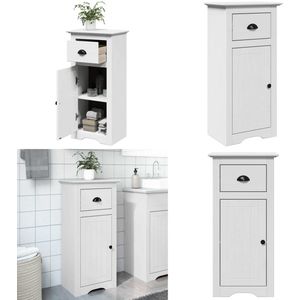 vidaXL Badkamerkast BODO 44x30x90 cm wit - Badkamerkast - Badkamerkasten - Badkamer Opbergkast - Toilet Opbergkast
