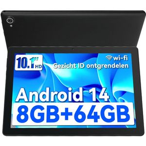 Hotlight C10 - Android 14 Tablet - 10.1 inch - 8(3+5)GB RAM/64GB ROM - Zwart