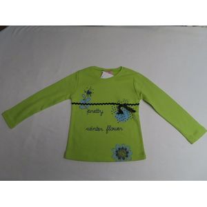 T-shirt met lange mouw - Meisje - Groen - Prettig flower - 2 jaar 92