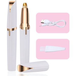 Happy Tears | Wenkbrauw Trimmer & Epileerapparaat dames - Precisietrimmer -Gezichtsontharing -Gezichtsepilator - Epilator - Batterij | Wit