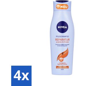 Nivea - Shampoo - Power Repair - Voor Extra Glans - 250 ml - Voordeelverpakking - 4 stuks