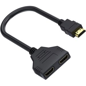 HDMI-splitteradapter 1080P - 1-op-2-weg voor HDTV LED LCD-monitor projectoren 30 cm