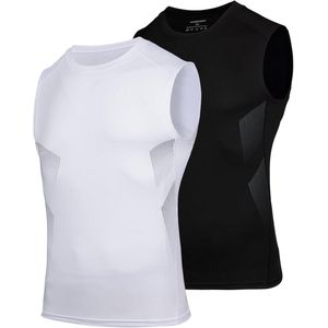 Heren Tanktop Mouwloos Compressieshirt Functionele Sportshirt Ademend Onderhemd