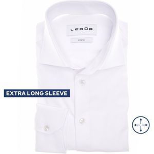 Ledûb slimfit stretch wit extra lange mouw