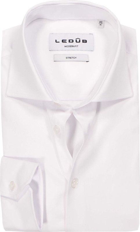 Ledûb slimfit stretch wit extra lange mouw
