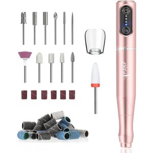 Nagelboor Draadloos Elektrische Nagelvijlen - Professioneel Nagelfrees Voor Gelnagels - 25000 tpm 3 Instelbare Snelheden - Draagbare Manicure Pedicure Set (lichtgoud)
