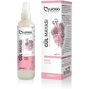 Leogg Natural Rose Yeast - Rozenwater 100% Puur Poriënverstrakkende, Verhelderende & Zuiverende Tonic, Hydraterend en Verfrissend Effect - 250 ml