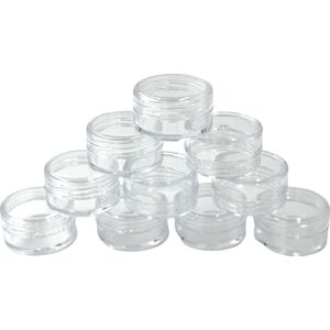 Kunststof Potjes 5ml - Sample Potjes met Draaidop - Perfect voor Lipgloss - Zalf - Lippenbalsem - Crèmes - Vaseline - Cosmetica - Medicatie - Glitter - Pillen - Hervulbaar - Multifunctioneel - Reisverpakking - 25 stuks