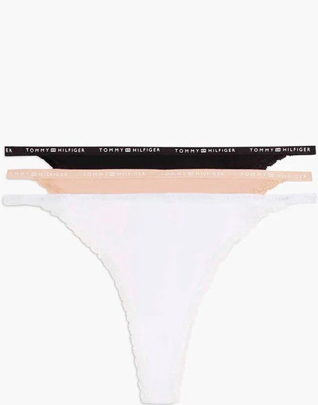 Tommy Hilfiger Lace Tanga 3 Eenheden Veelkleurig XS Vrouw