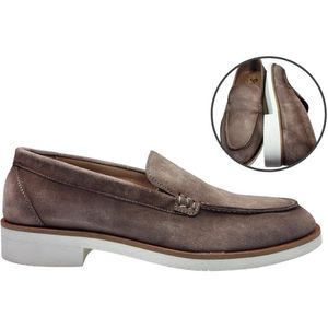 Stravers - Sportieve Loafers Maat 49 Suede Grijs Grote Maten Instappers Heren