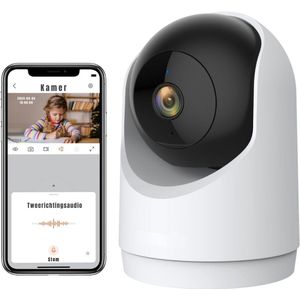 GTB® Huisdiercamera - Babyfoon met Camera - Huisdiercamera met App - Wit - 8cm x 8cm x 11cm