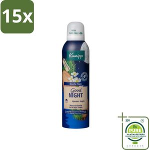 15 x Kneipp - Douche schuim - Good Night - Alpenden & Amyris - 200 ml - Grootverpakking - Douche Foam - Ontspannende Douche - Slaapbevorderend - Natuurlijke Essentiële Oliën - Alpenden