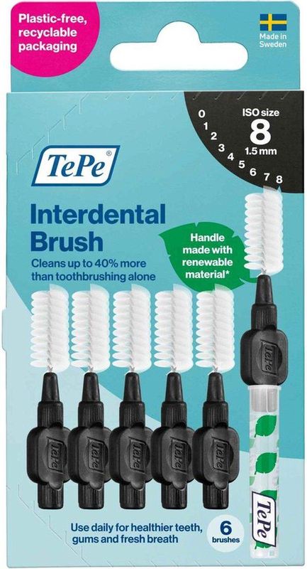 TePe - Interdentale Ragers - Zwart - Duurzaam Karton - 100 Stuks