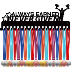 Medal Holder - Exhibition Stand - Metal Rack - Black Iron - Coat Rack Organizer - Wall Mount 40x15cm