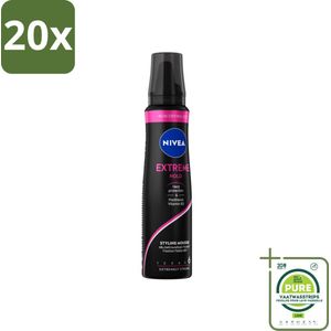 20 x NIVEA - Haarschuim - Extreme Stevigheid - 48 Uur Lang Bescherming - 150 ml - Grootverpakking - Haar Mousse - Extreme Hold - Volume - Verzorging - Panthenol