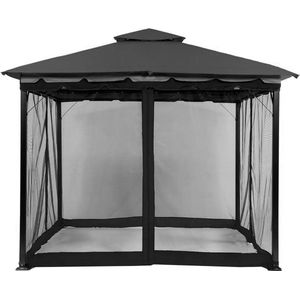 Klamboe - Vervanging Hor - Netting - 4-Panelen - Zijwand - Gordijn Met Rits - Four-door - Voor Tuinhuisje - Patio Yard - Alleen Netting 300cm x 300cm x 230cm