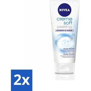 2 x NIVEA - Douche & Scrub - Crème Zachte Peeling - Waardevolle Vitaminen - 200 ml - Douchegel - Scrub - NIVEA - Zachte Exfoliatie - Zijdezachte Huid