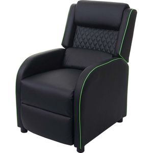 TV fauteuil MCW-J27, relaxfauteuil TV fauteuil, kunstleer ~ zwart-groen