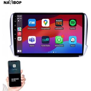 Geschikt voor Peugeot 208 | 2013 t/m 2020 | 10"" Android 14.0 Autoradio | Apple CarPlay & Android Auto | Bluetooth 5.4 | GPS Navigatie | NAVIBOP N-P208-2934