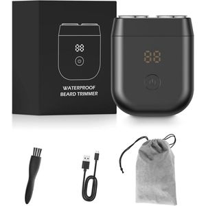 Oplaadbaar elektrisch scheermes voor mannen - Mini baardscheerapparaat met LCD-display, waterdicht en draadloos scheerapparaat