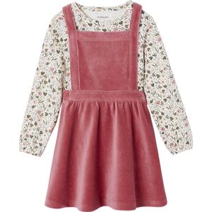 Vertbaudet - Schortjurk van Fluweel - Meisjes - Set met T-shirt