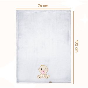Be Mammy - BE20-168 - Kinderdeken - Lichtgrijs - Met 3D-applicatie