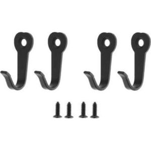 FSW-Products - 4 Stuks - Ophanghaken met Schroeven - Kapstokhaken - Kledinghangers - Kledinghaak - Muurhaak - Zwart