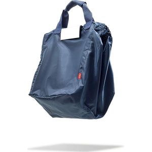 Opvouwbare boodschappentas met koelvak en flessenvakken, boodschappentas voor alle gangbare winkelwagentjes, tas om op te hangen, 54 x 35 x 39 cm, blauw, Hedendaags