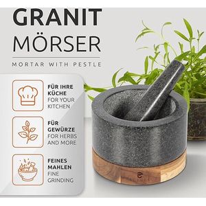 vijzel en stamper - Mortar and Pestle, Grinder Bowl with Rod Hammer, Sauce Garlic Pestle Hand Grinder Crusher Kitchen Gadgets Seasoning
