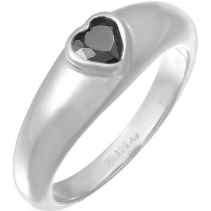 Elli Dames Ring Dames Band Hart Liefde met Zirkonia in 925 Sterling Zilver Verguld