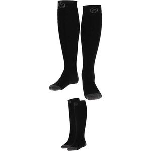 Apollo (Sports) - Skisokken kind - Plain - Unisex - Zwart - 27/30 - 2-Pack