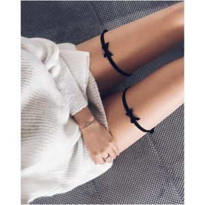 Secret Passion-Erotische Lingerie-Sexy Lingerie -Zwarte Been Harness met Strikken- Elastische kousenband-Verstelbare Harnas-One size/Twee Stukken