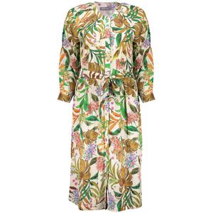 Geisha Jurk A Lijn Jurk Met Bloemige Print 47230 20 Off-white/emerald/pink Dames Maat - S